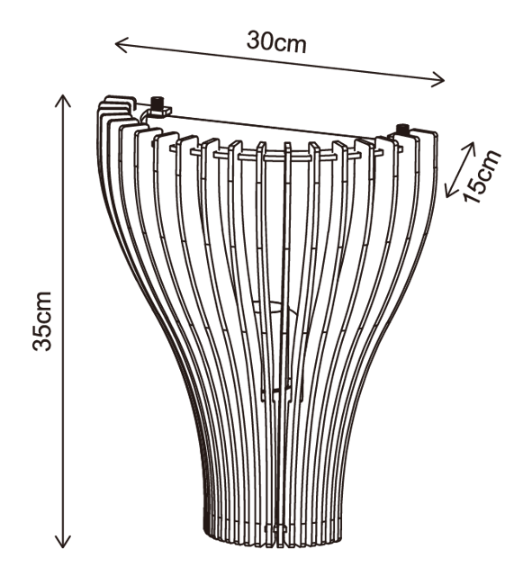 Daniella vegglampe 30cm valnøtt, bilde 7 av 7