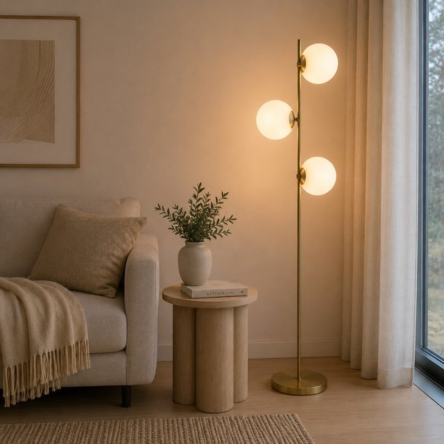 Cobe II gulvlampe 150cm messing/opal 1