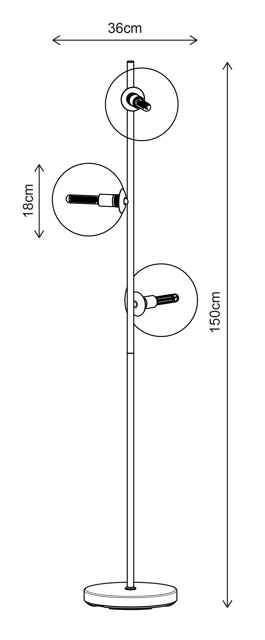 Cobe II gulvlampe 150cm coffee/brun, bilde 8 av 8