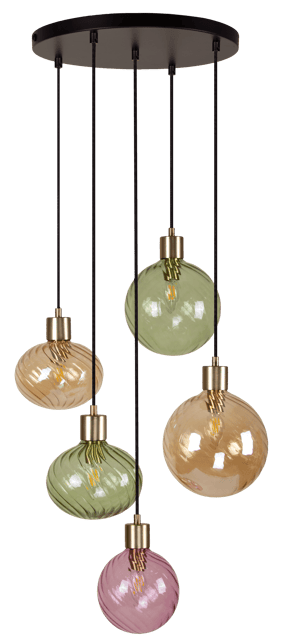 Elara taklampe rondell 5lys 40cm flerfarget, bilde 6 av 12