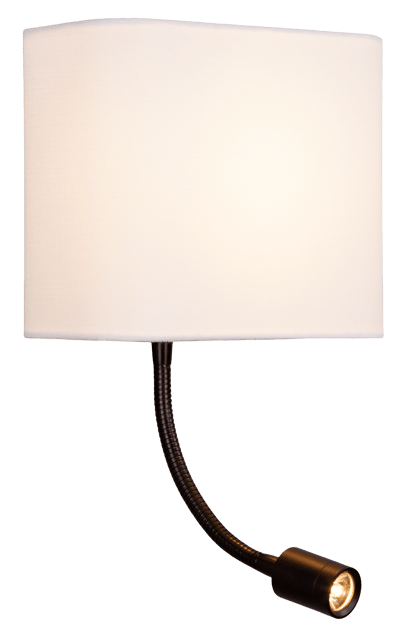 Elma LED vegglampe med lesearm 20cm hvit , bilde 2 av 5