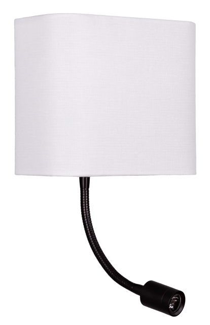 Elma LED vegglampe med lesearm 20cm hvit , bilde 3 av 5