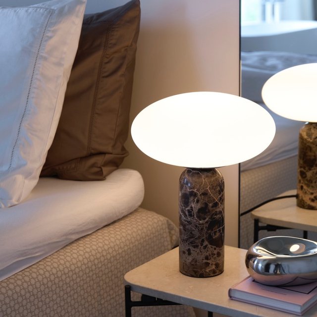 Bianca bordlampe marmor 32cm brun