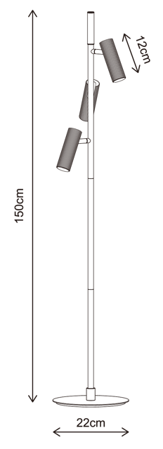 Lyra leselampe gulv 3lys 150cm hvit , bilde 8 av 8