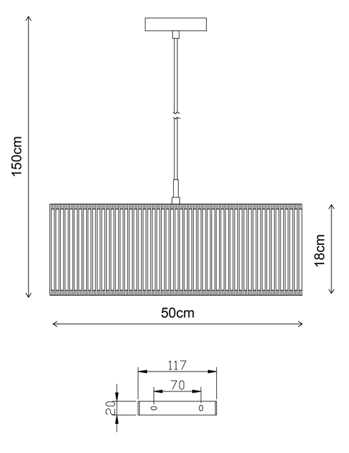 Ylva taklampe 50cm beige/hvit , bilde 13 av 13