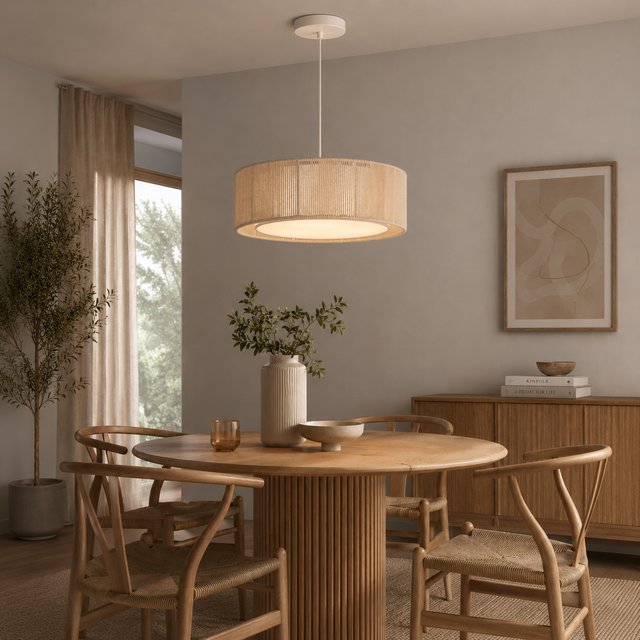 Ylva taklampe 50cm beige/hvit 2
