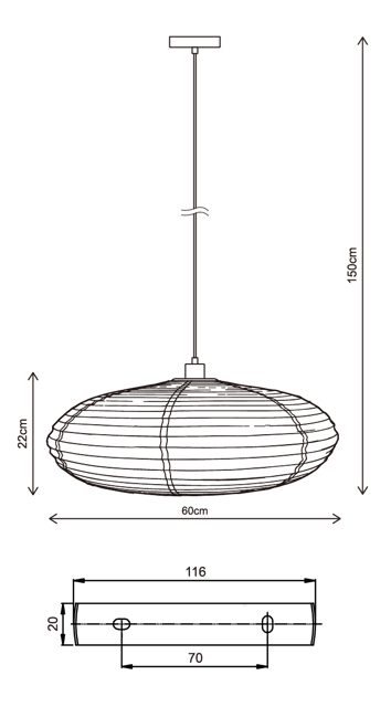 Mona taklampe 60cm beige , bilde 7 av 7