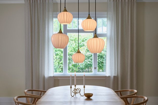 Carmen taklampe rondell 5lys 70cm messing/opal 4
