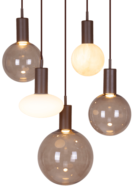 Alva taklampe rondell 5lys 40cm brun, bilde 9 av 10