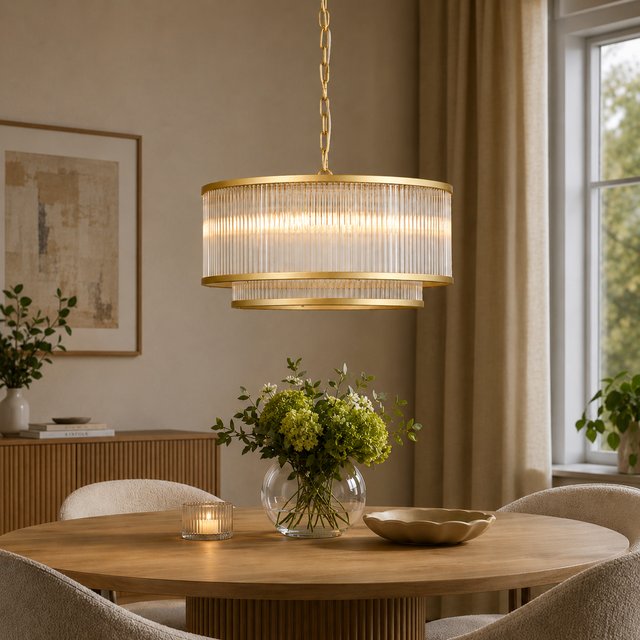 Archie taklampe lysekrone 51cm gull/klar 2