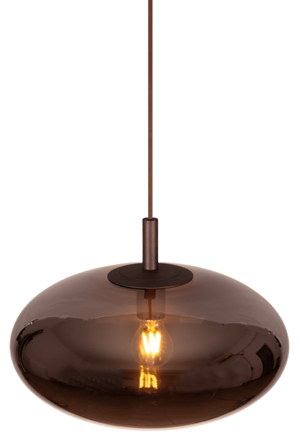 Leana oval taklampe 39cm brun 2