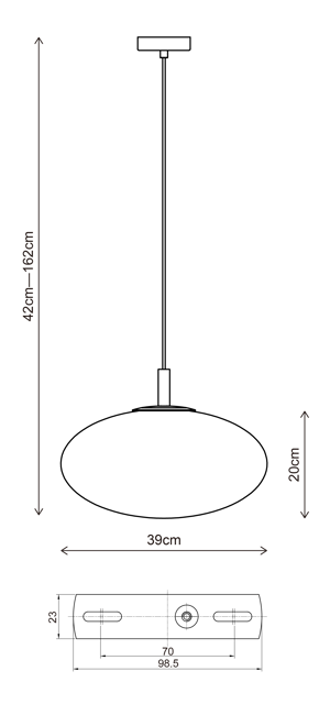 Leana oval taklampe 39cm brun , bilde 8 av 8