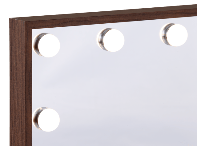 Frame LED sminkespeil vegg 51cm valnøtt  3