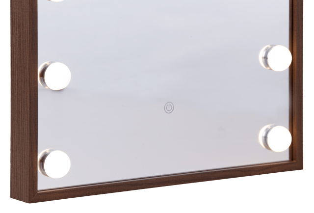 Frame LED sminkespeil vegg 51cm valnøtt , bilde 5 av 8
