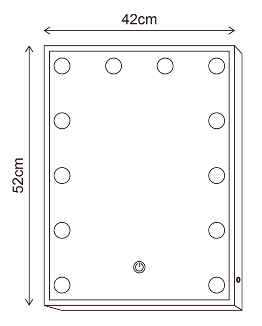 Frame LED sminkespeil vegg 51cm valnøtt , bilde 8 av 8