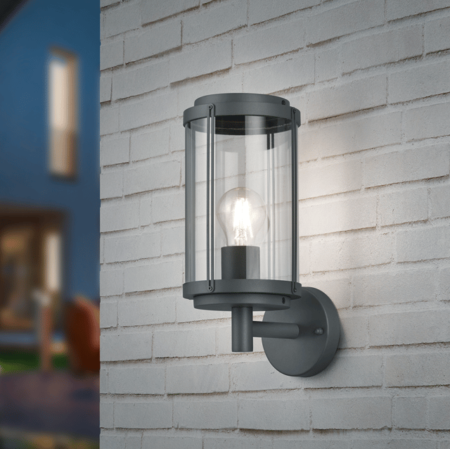 Tanaro utelampe vegg IP44 grå 32,5cm, bilde 1 av 3