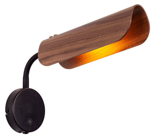 Linden vegglampe 21cm valnøtt  2