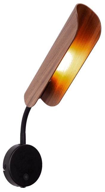 Linden vegglampe 21cm valnøtt  3