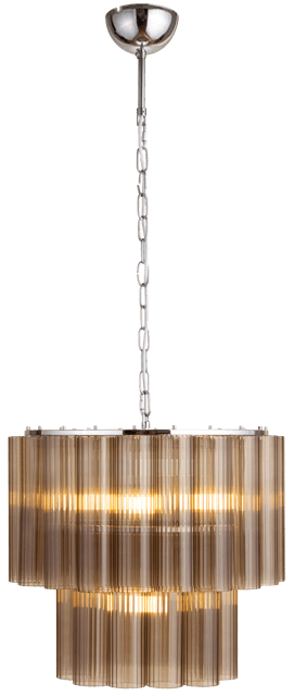 Venice taklampe lysekrone 2lag 50cm brun 2