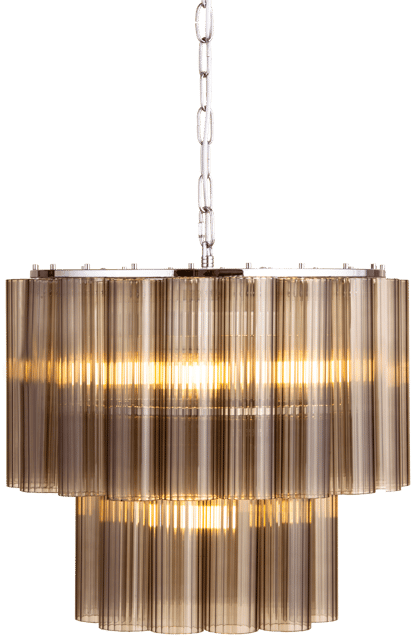 Venice taklampe lysekrone 2lag 50cm brun 3
