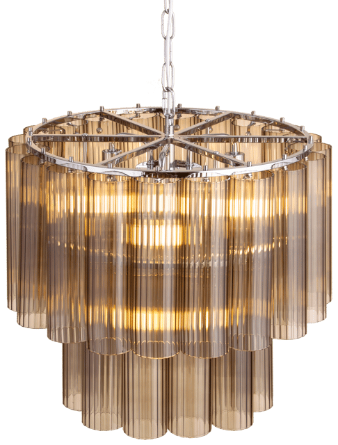 Venice taklampe lysekrone 2lag 50cm brun 4