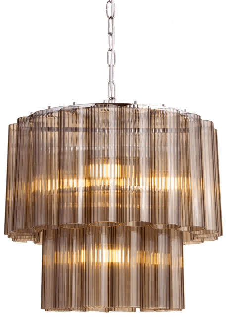Venice taklampe lysekrone 2lag 50cm brun , bilde 6 av 8