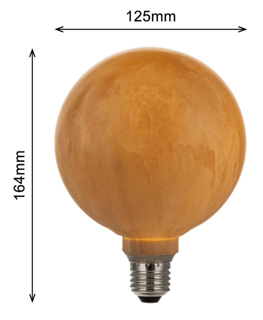 Dekorpære LED E27 globe 12,5cm 4W marmoreffekt 3