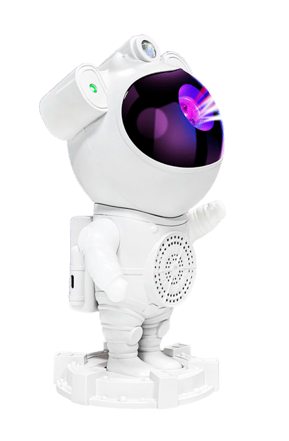 Astronaut LED projektorlampe oppladbar 22cm hvit 1