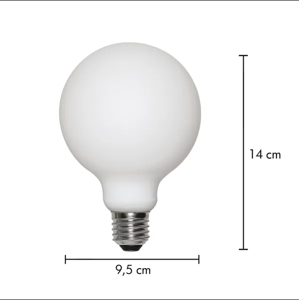 LED E27 globe 8cm 470lm dim opal, bilde 5 av 5
