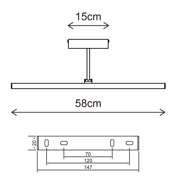 Cavo LED maleribelysning 58cm antikk messing , bilde 8 av 8