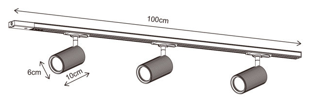 Track Spot Rillet skinne 3lys 1m hvit , bilde 8 av 8