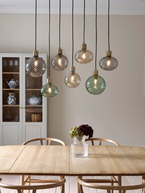 Elara taklampe rektangel 7lys 80cm flerfarget brun 3