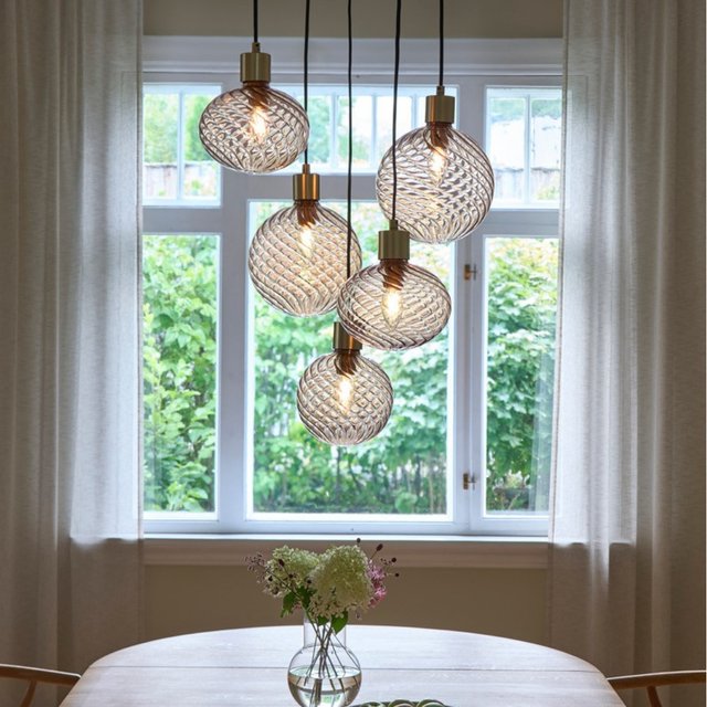 Elara taklampe rondell 5lys 40cm brun 2