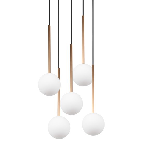 Firano taklampe rondell 5lys 36cm gull 2