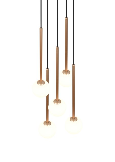 Firano taklampe rondell 5lys 36cm gull 3
