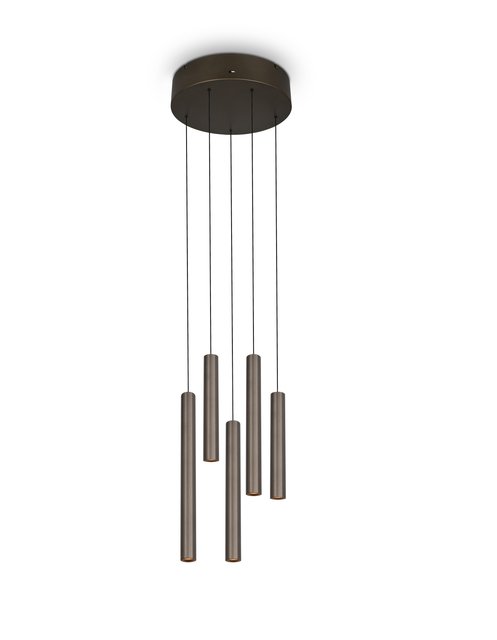Arimato LED taklampe rondell 5lys 35cm brun, bilde 7 av 8