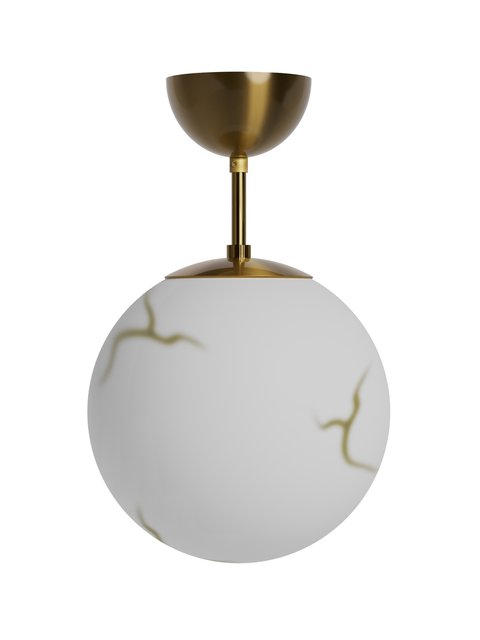 Bellagio plafond taklampe 25cm messing/hvit 2