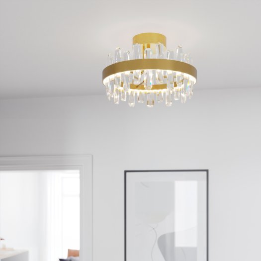 Triumph LED plafond taklampe 50cm messing/klar 1