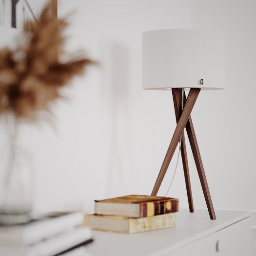 Vega bordlampe 55cm valnøtt/hvit 1
