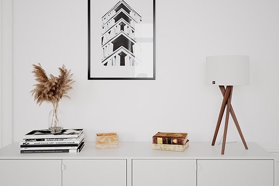 Vega bordlampe 55cm valnøtt/hvit 4