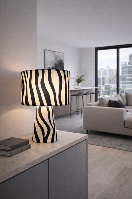 Zany Zebra bordlampe 43cm svart/hvit 3