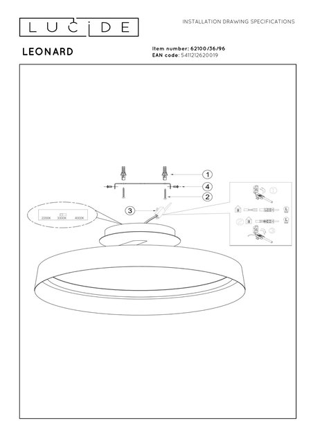Leonard LED plafond taklampe 54,5cm coffee , bilde 8 av 8