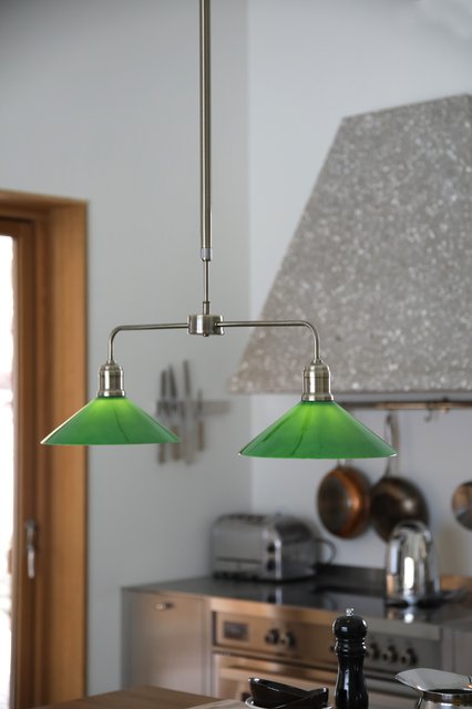 Vela taklampe 2lys 75cm messing/grønn, bilde 2 av 4