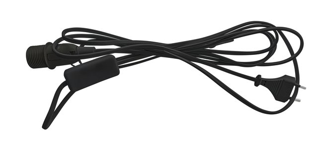 Kabel til papirstjerner 3,5m sort