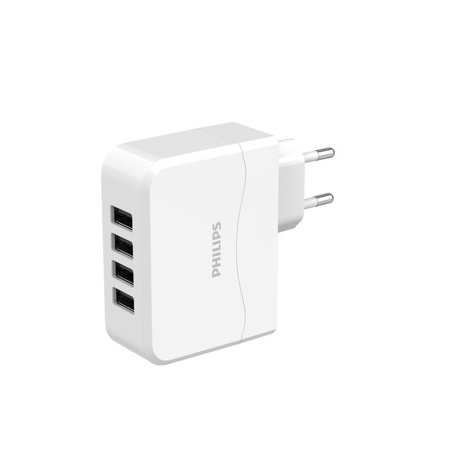 Lader med 4xUSB-A stikk hvit, bilde 1 av 2