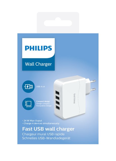 Lader med 4xUSB-A stikk hvit, bilde 2 av 2