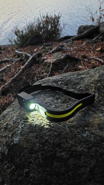 Hodelykt LED oppladbar 300lm sort, bilde 5 av 7
