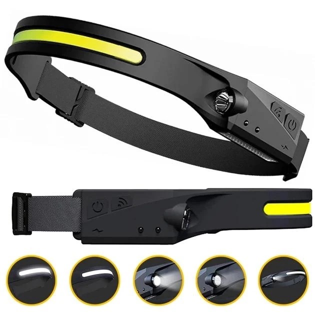 Hodelykt LED oppladbar 300lm sort 4