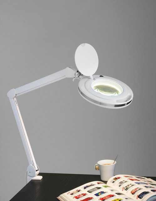 Magni LED bordlampe lupelampe 76cm hvit 3
