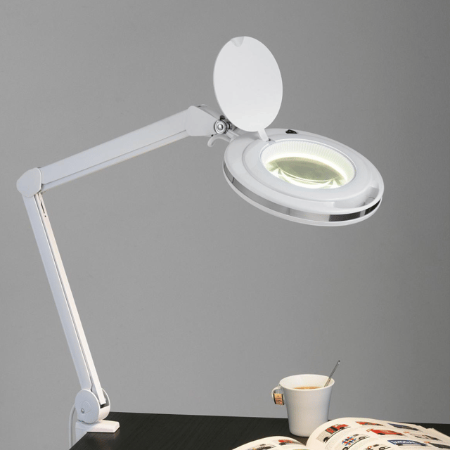 Magni LED bordlampe lupelampe 76cm hvit 1
